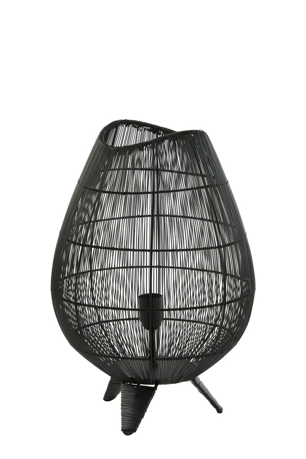 Light &amp; Living - Lampe de table 'Yumi' (Taille M, Noir Mat)