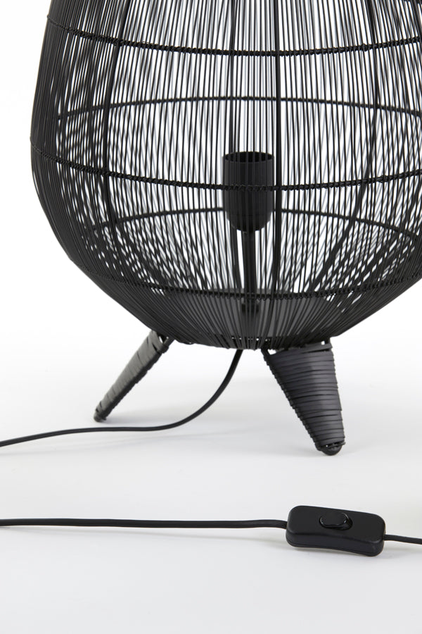 Light &amp; Living - Lampe de table 'Yumi' (Taille M, Noir Mat)