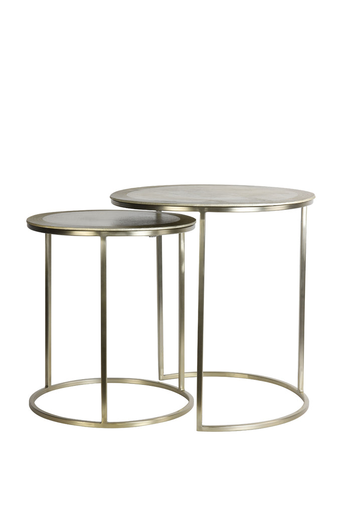 Light &amp; Living - Tables d'appoint 'Talca' (Lot de 2, Or Clair)