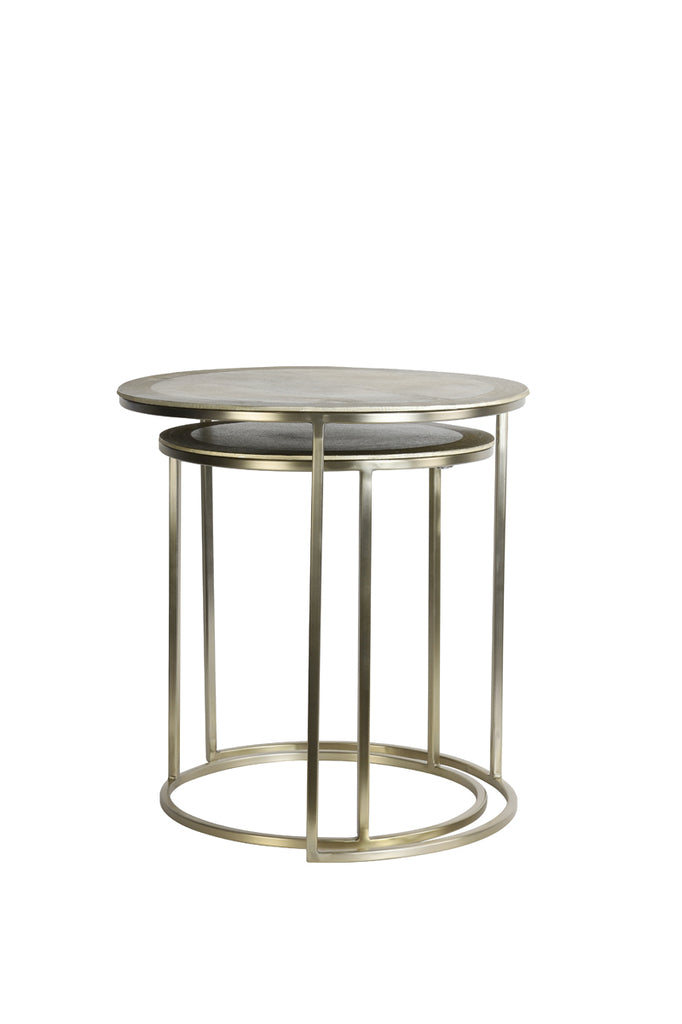 Light &amp; Living - Tables d'appoint 'Talca' (Lot de 2, Or Clair)