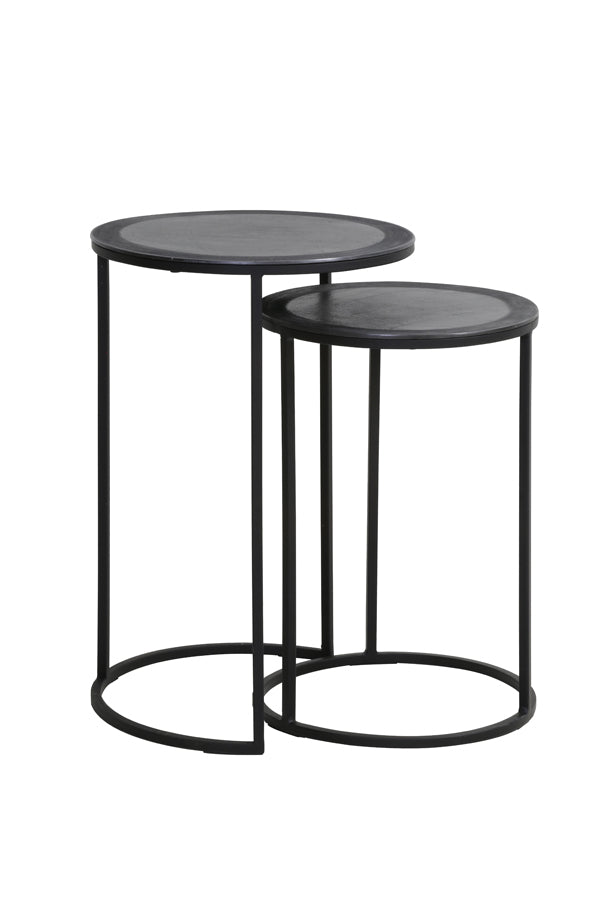 Light &amp; Living - Tables d'appoint 'Talca' (Lot de 2, Bord Antique Plomb)