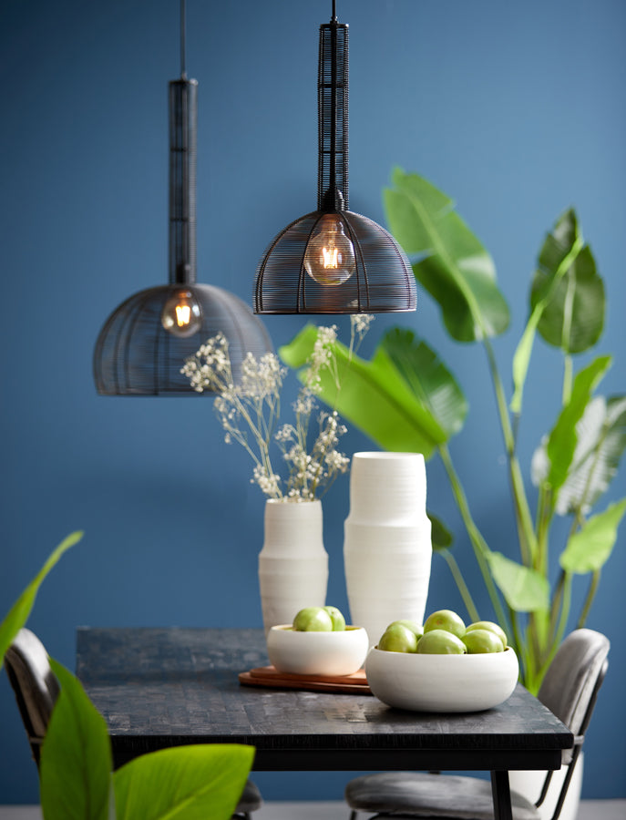 Light &amp; Living - Lampe suspendue 'Tartu' (Taille L, Noir Mat)