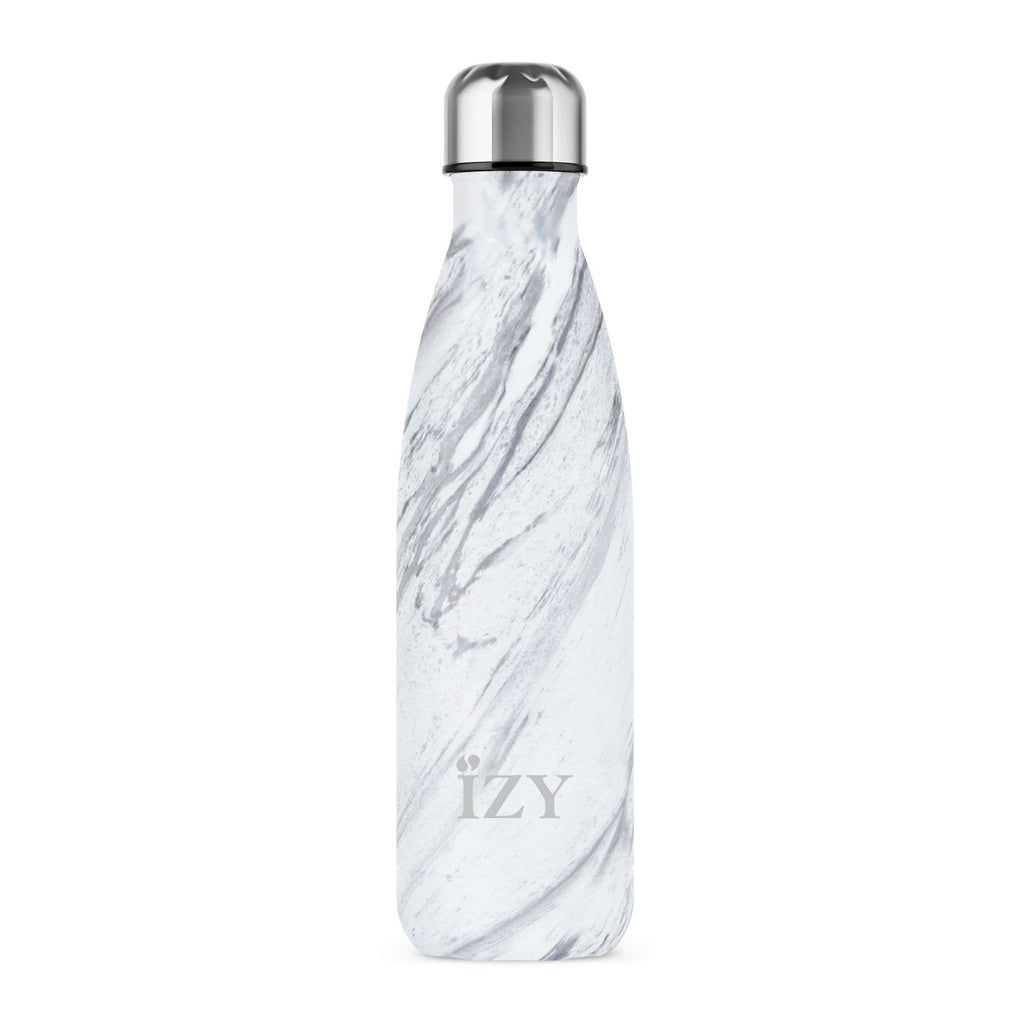 IZY Bottles - Thermosfles 'Marmer' (500ml, Wit)