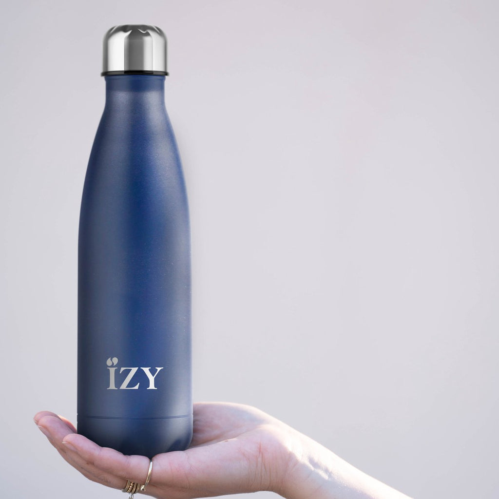 IZY Bottles - Thermosfles 'Poedercoat' (500ml, Blauw)