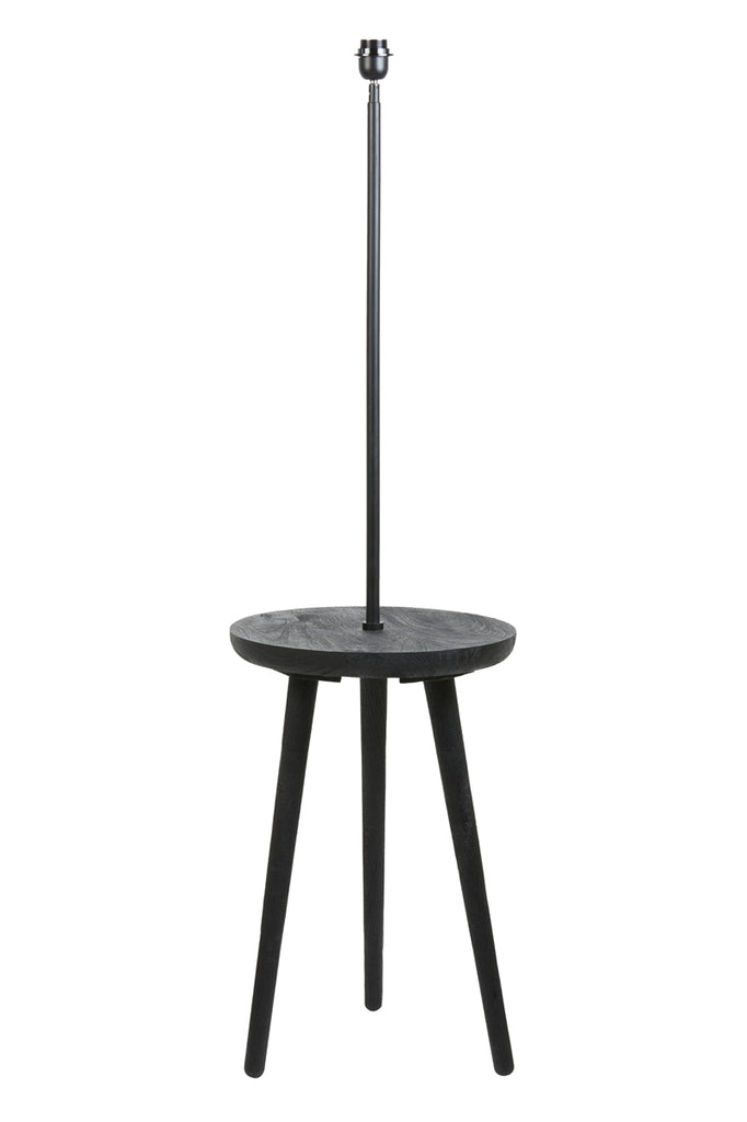 Light &amp; Living - Table d'appoint et lampe 'Tolfa' (Bois, Noir Mat)