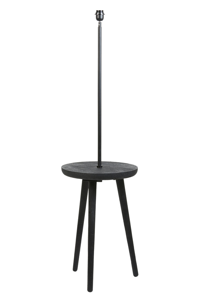 Light &amp; Living - Table d'appoint et lampe 'Tolfa' (Bois, Noir Mat)