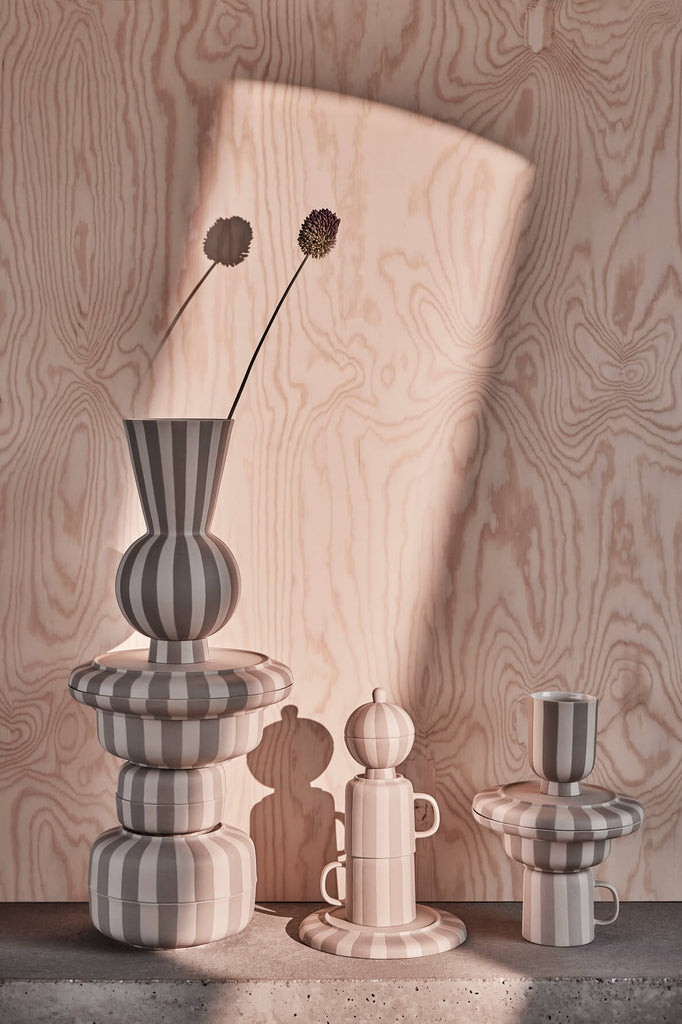 OYOY LIVING - Vase 'Toppu' (rund, Ton)