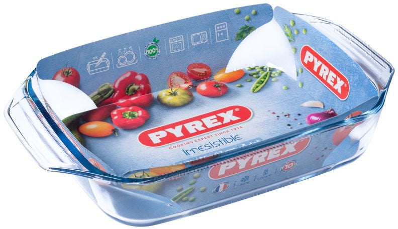 Pyrex - Ovenschaal 'Irresistible' (Rechthoek, Met grepen, 2.9 liter, Transparant)