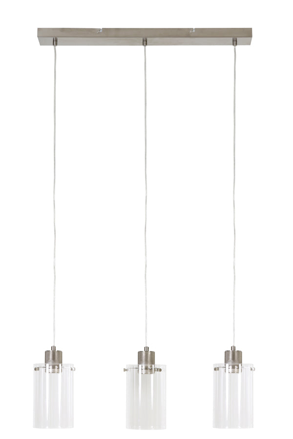 Light &amp; Living - Lampe suspendue 'Vancouver' (3 pièces, verre, Nic. Sat.)