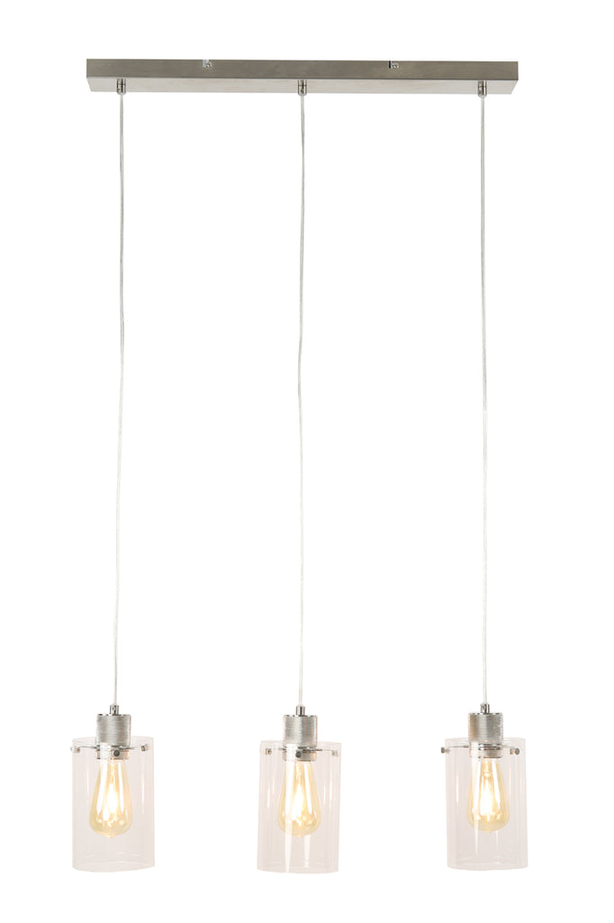 Light &amp; Living - Lampe suspendue 'Vancouver' (3 pièces, verre, Nic. Sat.)