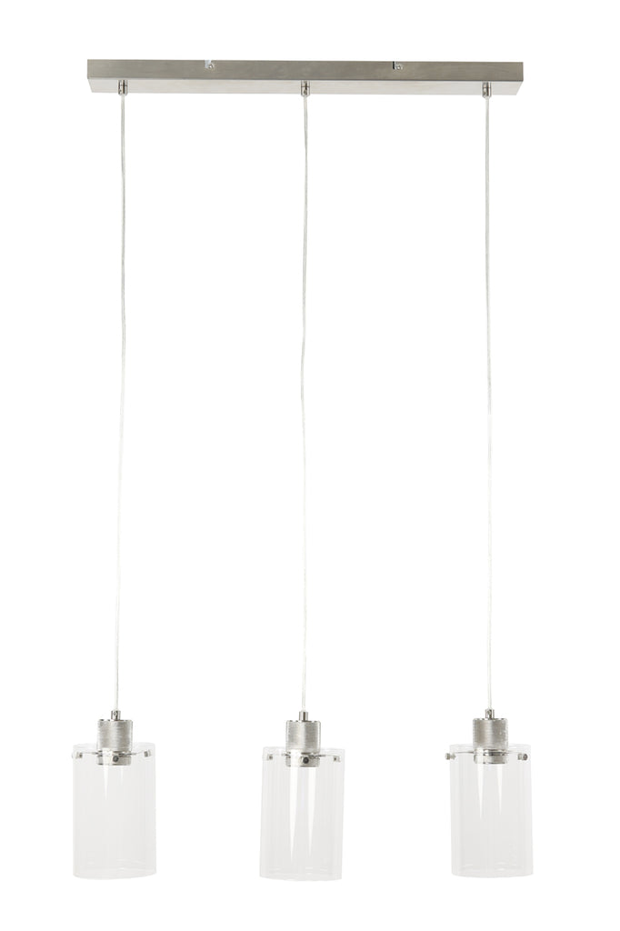 Light &amp; Living - Lampe suspendue 'Vancouver' (3 pièces, verre, Nic. Sat.)