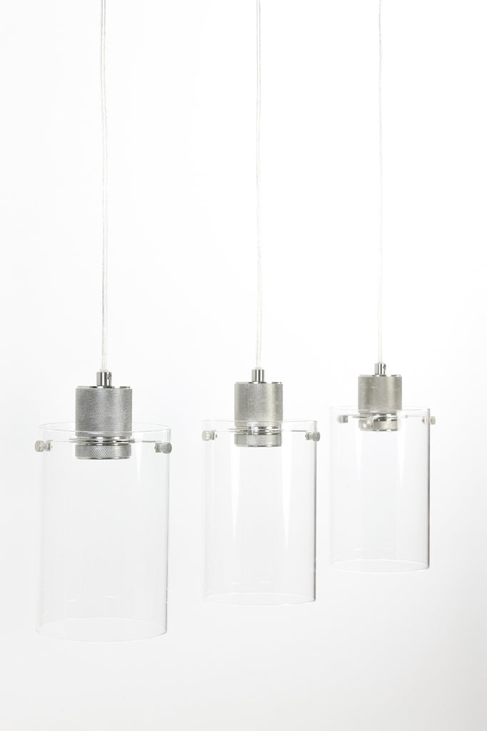 Light &amp; Living - Lampe suspendue 'Vancouver' (3 pièces, verre, Nic. Sat.)