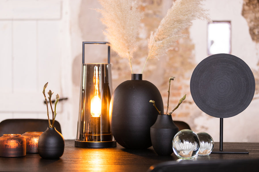 Light &amp; Living - Vase 'Binco' (Taille M, Noir Mat)