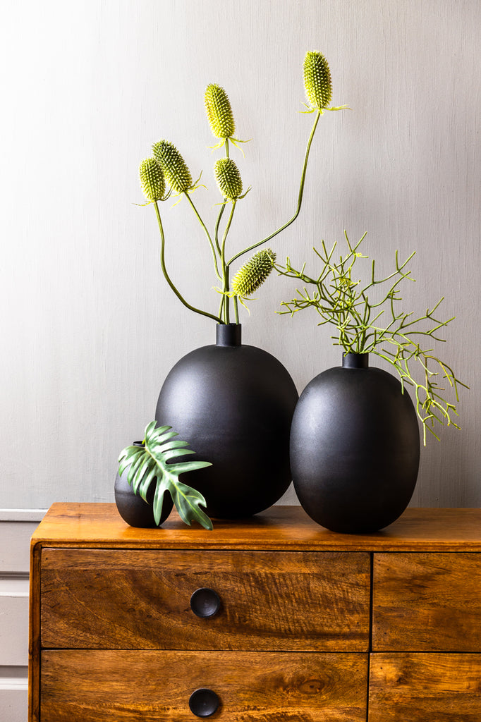 Light &amp; Living - Vase 'Binco' (Taille M, Noir Mat)