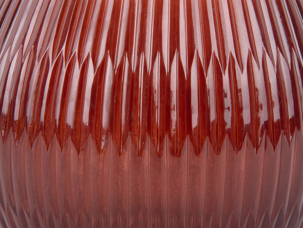 Present Time - Windlicht 'Chique Ribbed' (Maat L, Red Ochre)