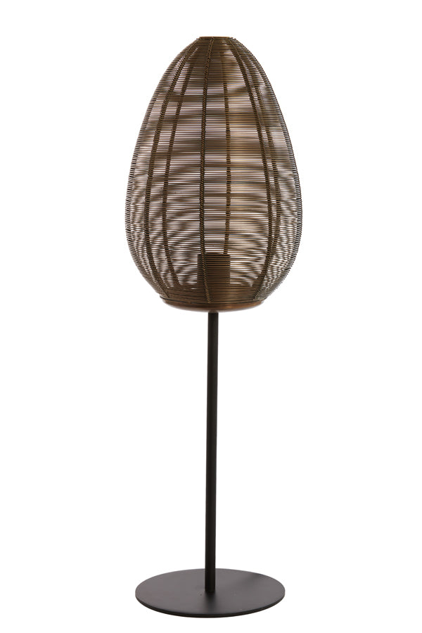 Light &amp; Living - Lampe de table 'Yaelle' (Taille L, Bronze Antique &amp; Noir Mat)