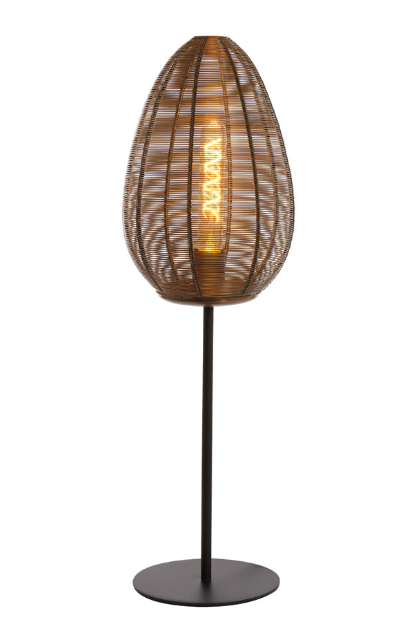 Light &amp; Living - Lampe de table 'Yaelle' (Taille L, Bronze Antique &amp; Noir Mat)