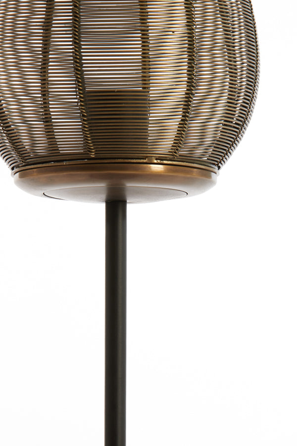 Light &amp; Living - Lampe de table 'Yaelle' (Taille M, Bronze Antique &amp; Noir Mat)