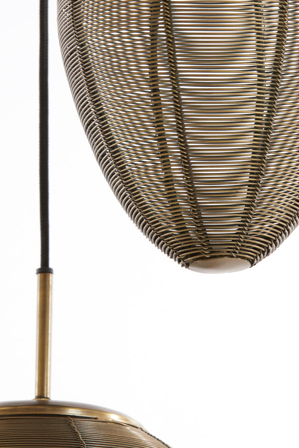 Light &amp; Living - Lampe suspendue 'Yaelle' (Taille M, 3 pièces, Bronze Antique &amp; Noir Mat)