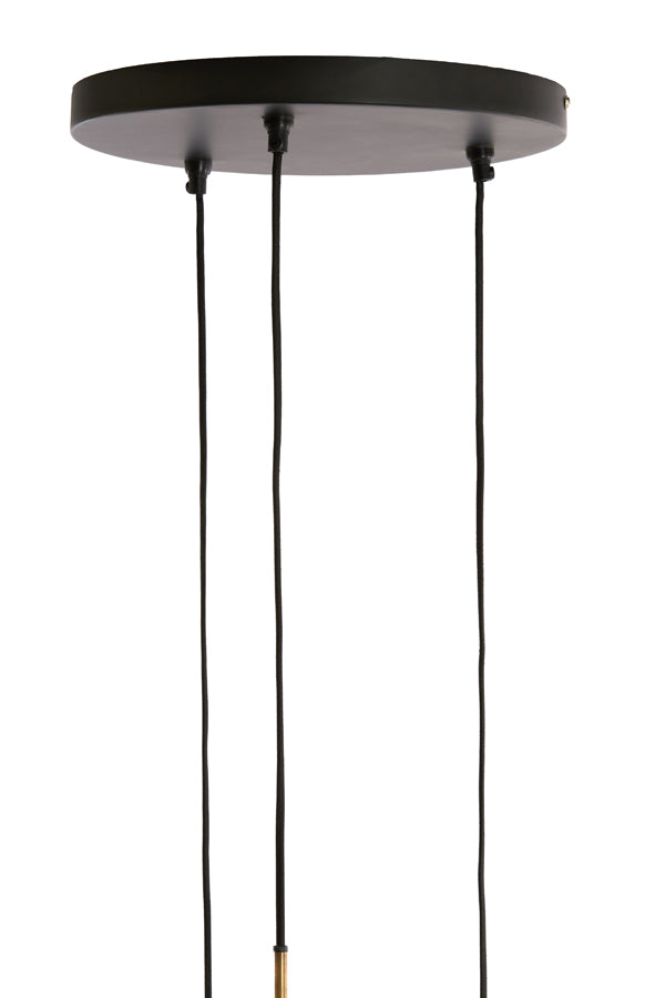 Light &amp; Living - Lampe suspendue 'Yaelle' (Taille M, 3 pièces, Bronze Antique &amp; Noir Mat)