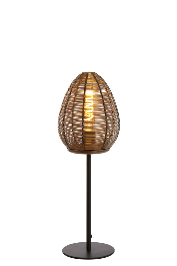 Light &amp; Living - Lampe de table 'Yaelle' (Taille M, Bronze Antique &amp; Noir Mat)