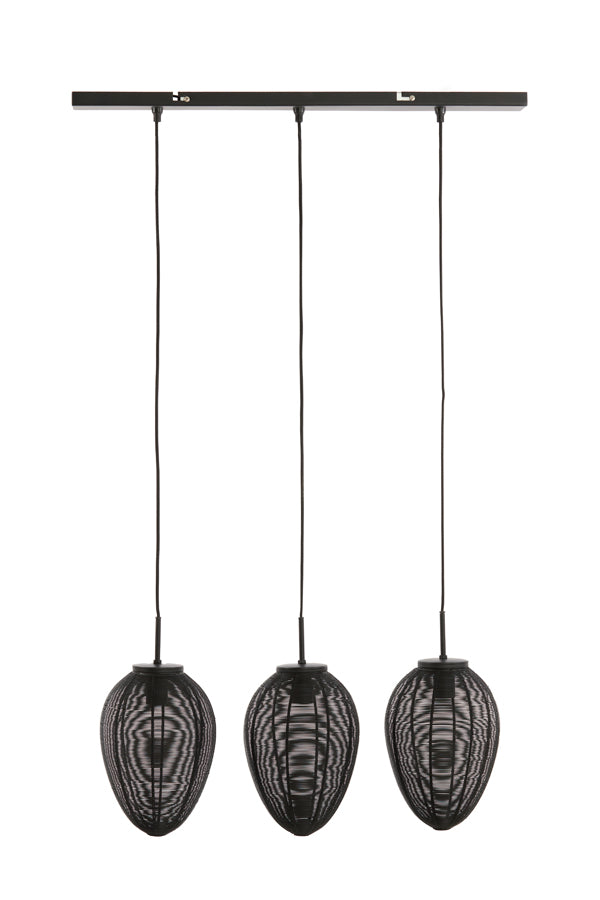 Light &amp; Living - Lampe suspendue 'Yaelle' (Taille L, 3 pièces, Noir mat)