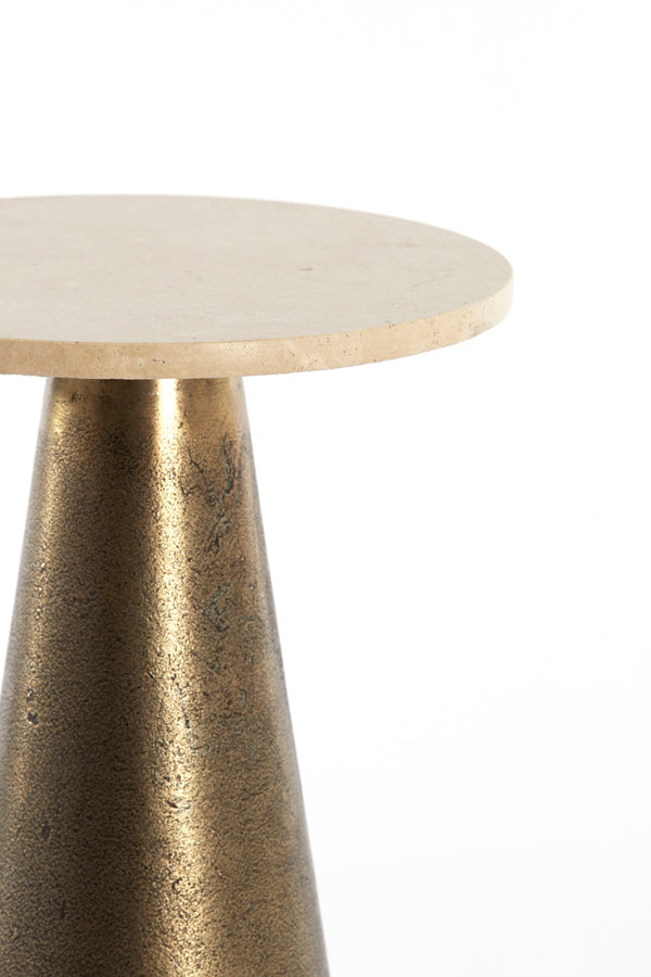 Light &amp; Living - Table d'appoint 'Ynez' (Sable &amp; Bronze Antique)