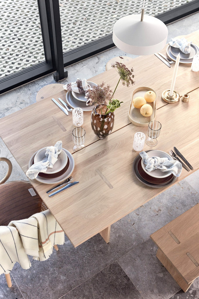 OYOY LIVING - Dinerbord 'Yuka' (Set van 2, Stone)