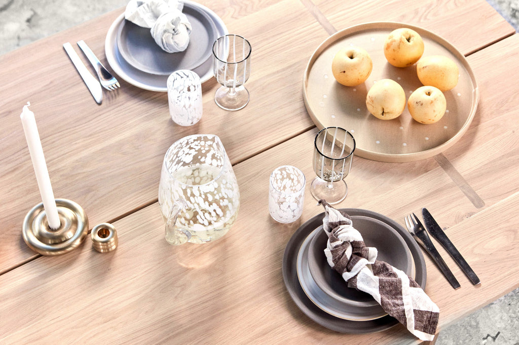 OYOY LIVING - Dinerbord 'Yuka' (Set van 2, Stone)