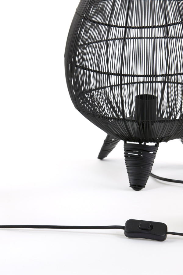 Light &amp; Living - Lampe de table 'Yumi' (Taille S, Noir Mat)