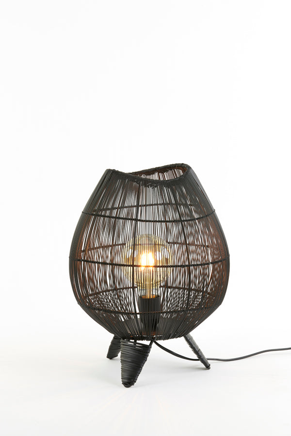 Light &amp; Living - Lampe de table 'Yumi' (Taille S, Noir Mat)