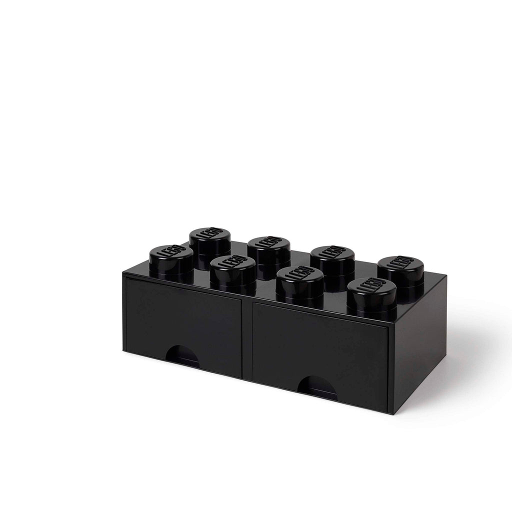 Lego - Opbergbox 'Brick 8' (Met twee lades, Zwart)