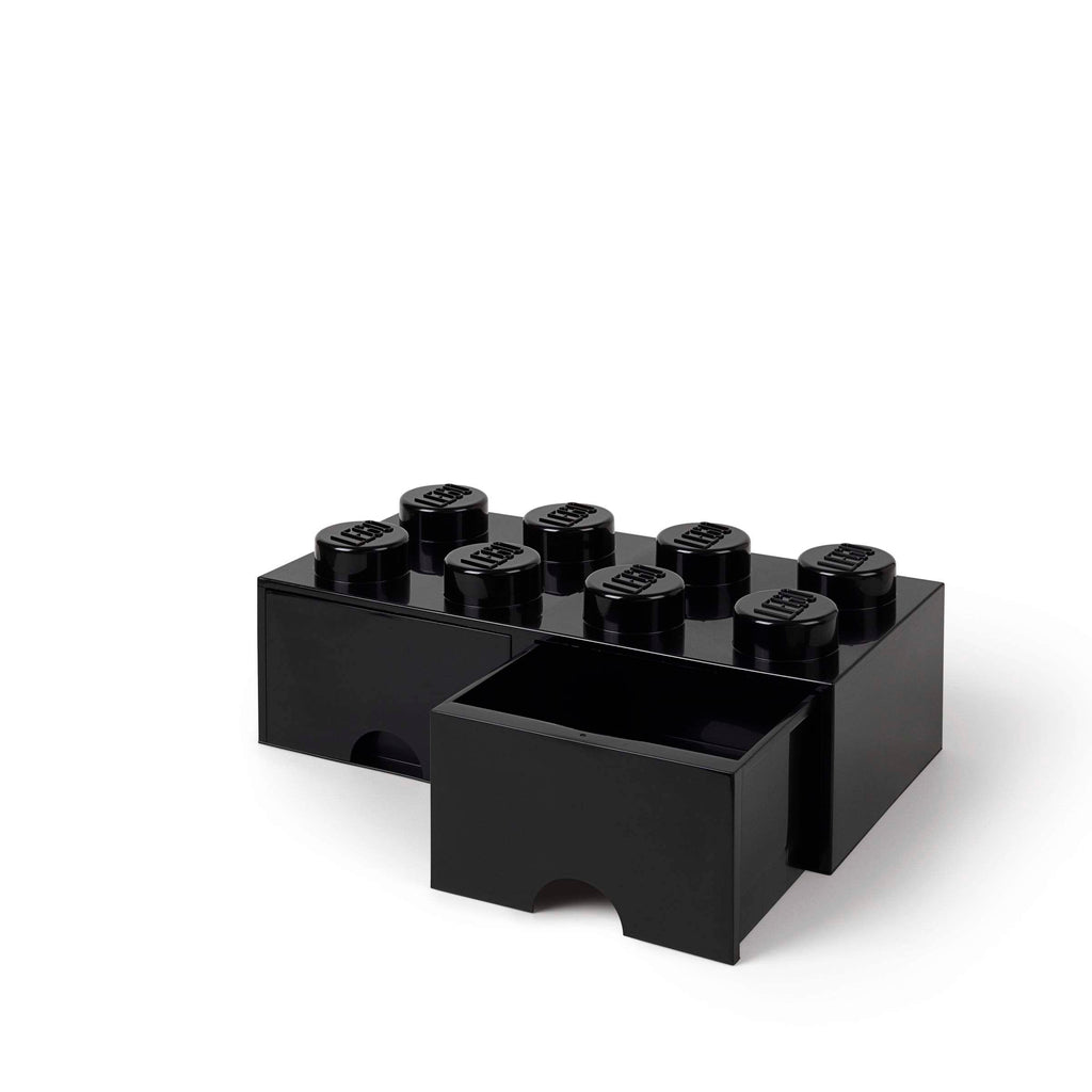 Lego - Opbergbox 'Brick 8' (Met twee lades, Zwart)