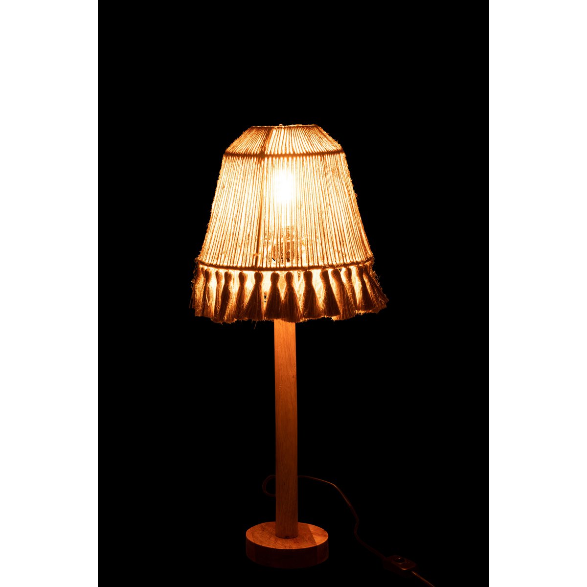 J-Line - Lampe de table 'Mila' (Jute, Beige)