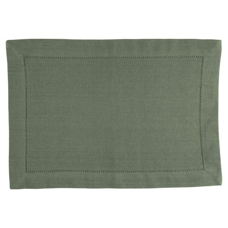Linen & More - Placemats 'Indi' (35cm x 50cm, Set van 4, Army Green)