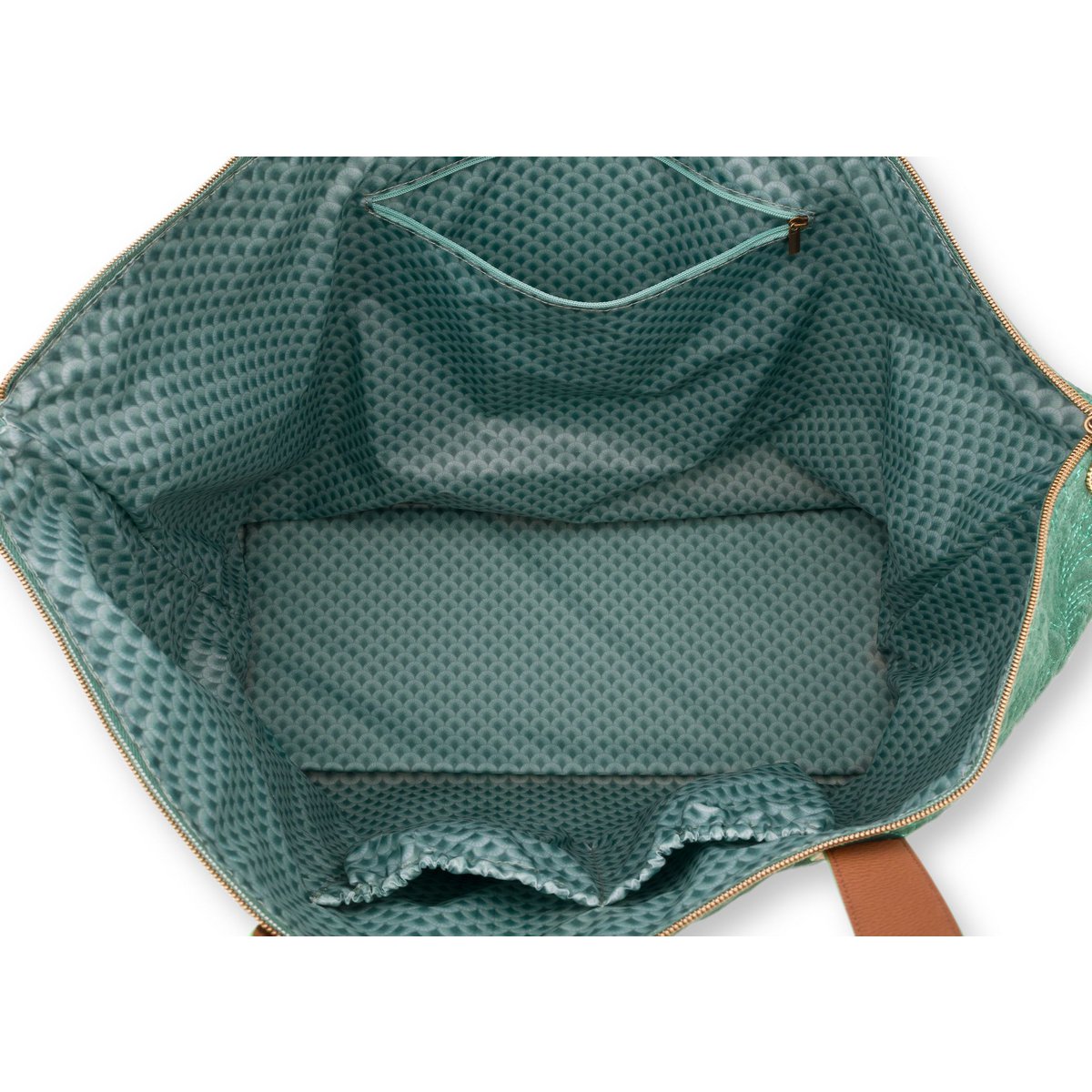 Tote Bag Velvet Quiltey Days Green 66x20x44cm