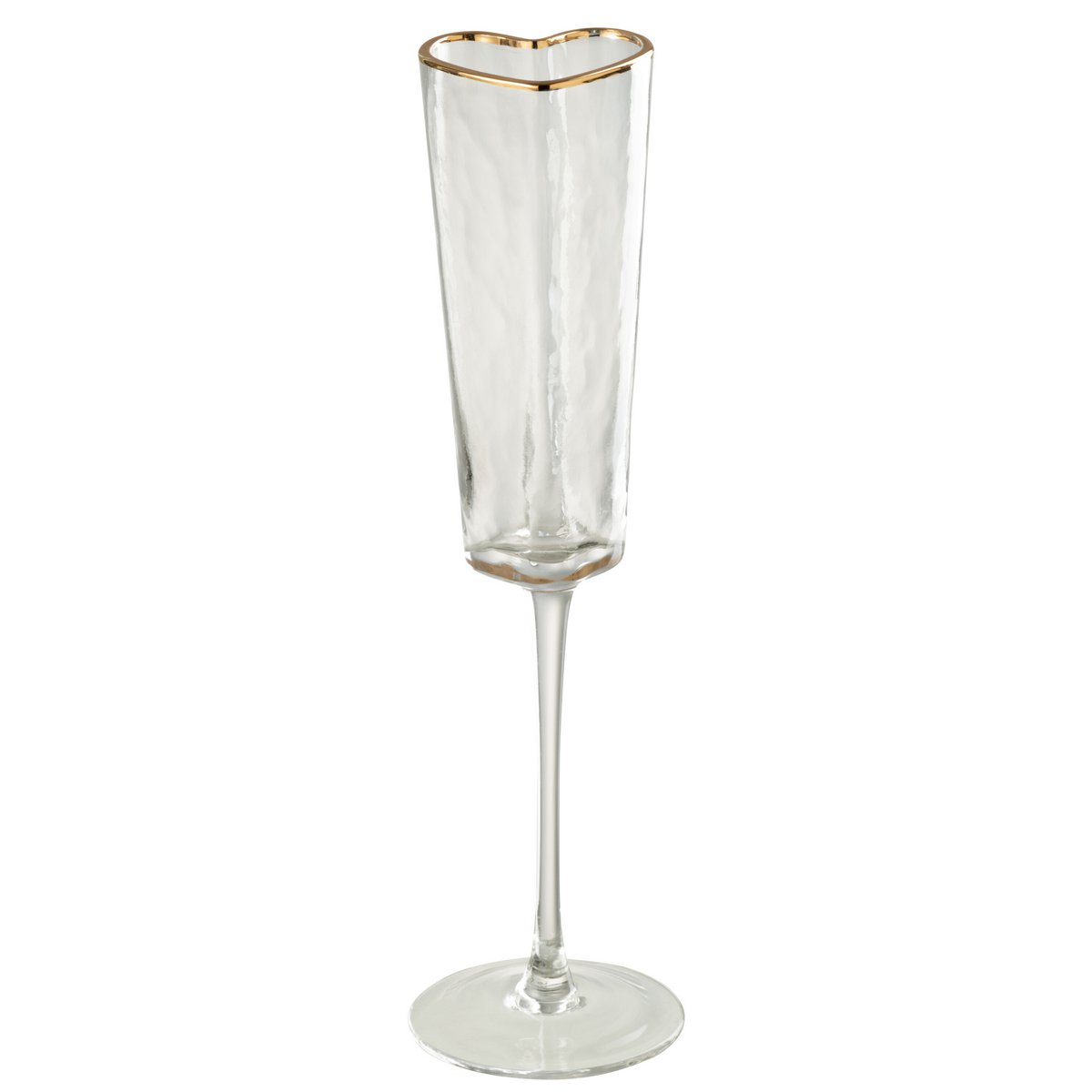 J-Line - Champagneglas 'Hart' (Goud/Transparant)