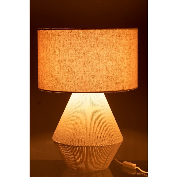 J-Line - Lampe de table 'String' (Jute, Blanc)