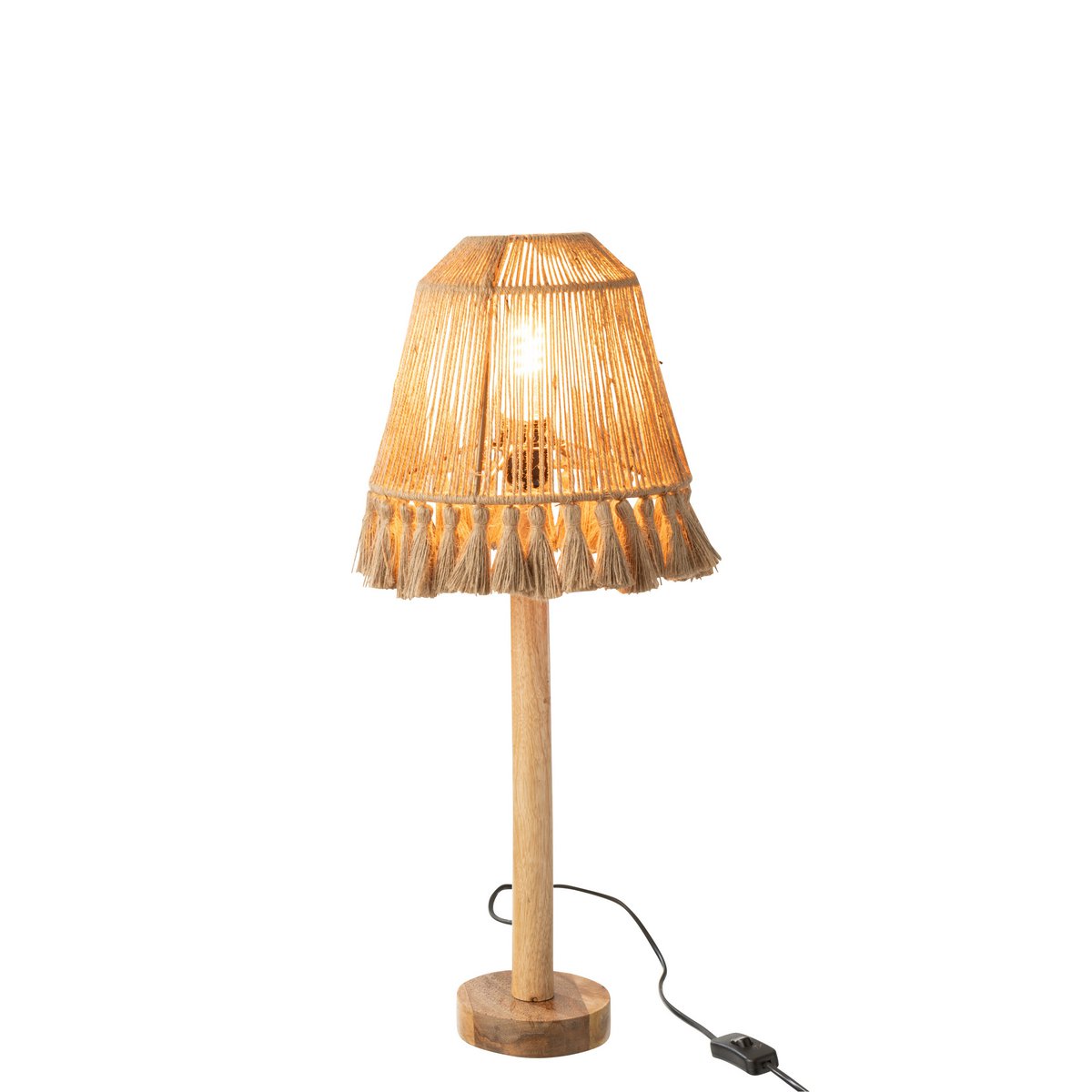 J-Line - Lampe de table 'Mila' (Jute, Beige)