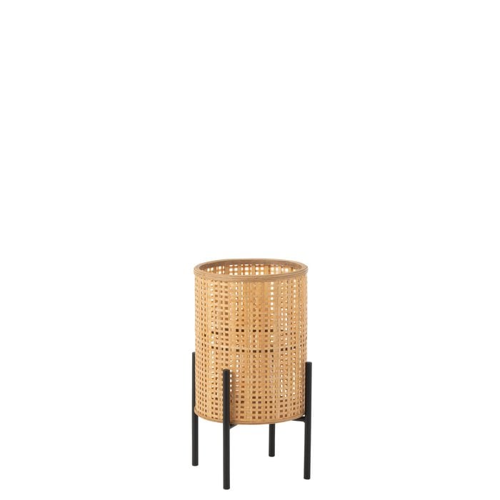 J-Line - Lanterne sur socle 'Bambou' - Naturel - Petit