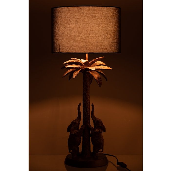 J-Line - Lamp met palmboom 'Olifant' (Bruin)