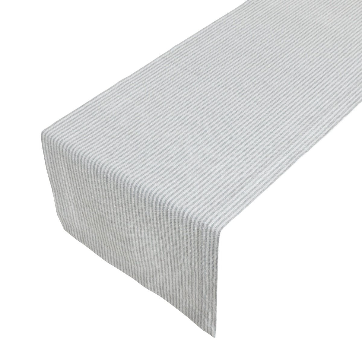 Linen & More - Tafelloper 'Fine stripe' (50cm x 140cm, Dark Grey)