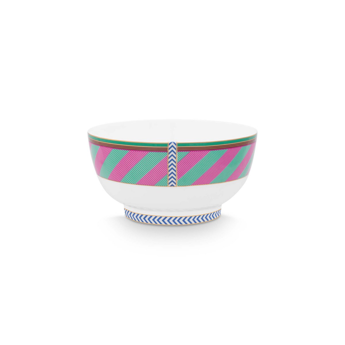 Bowl Chique Stripes Pink-Green 18cm
