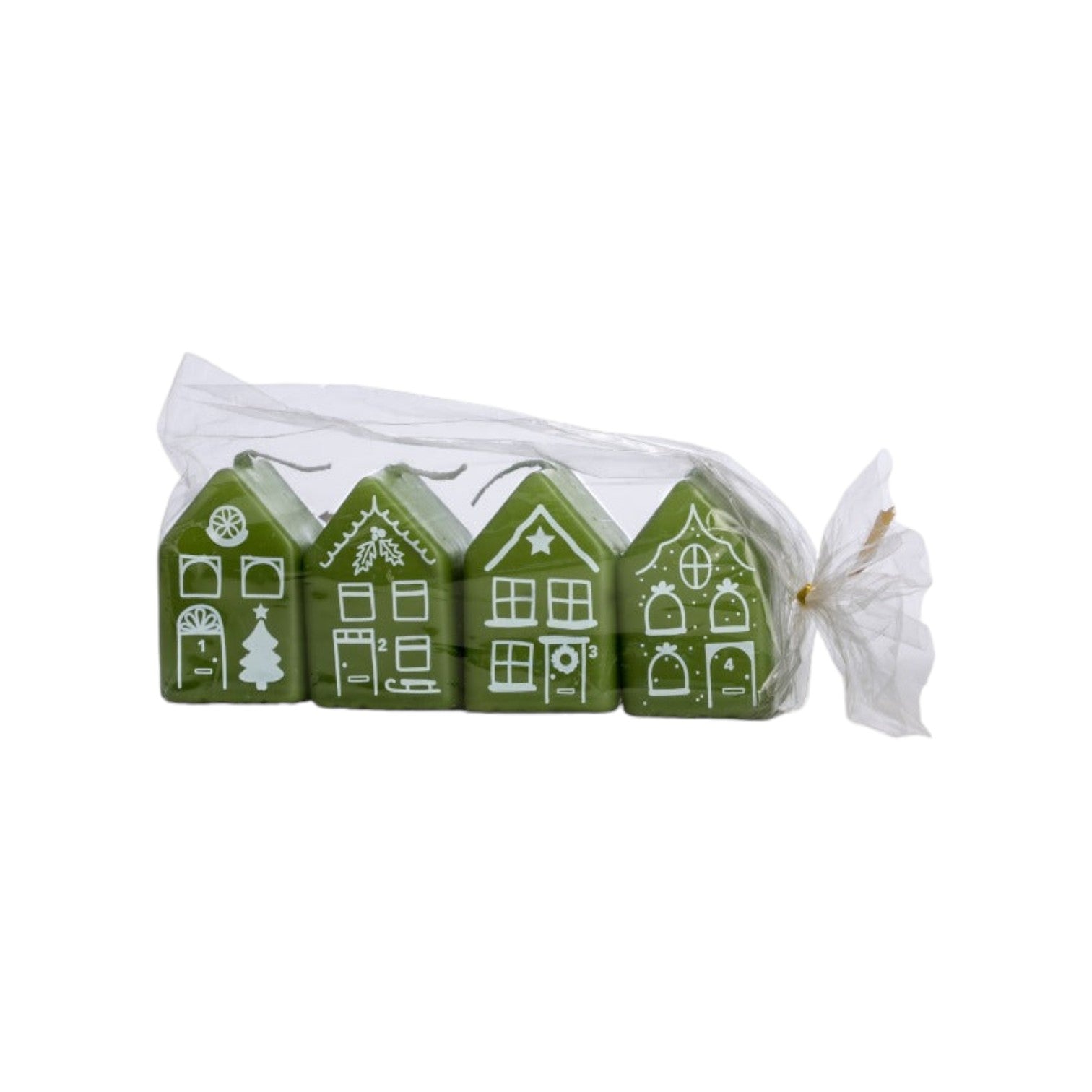 Rustik Lys - Kaarsjes 'Gingerbread House' (set van 4) - Klein - Thyme