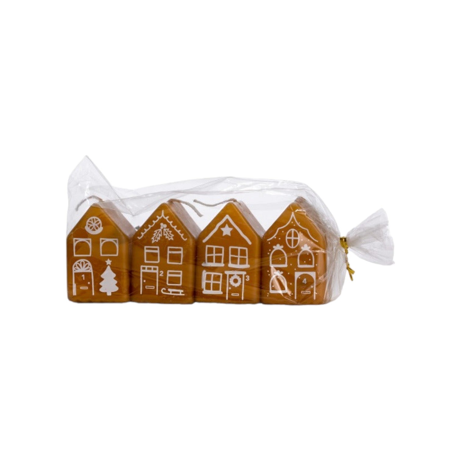 Rustik Lys - Kaarsjes 'Gingerbread House' (set van 4) - Klein - Siena