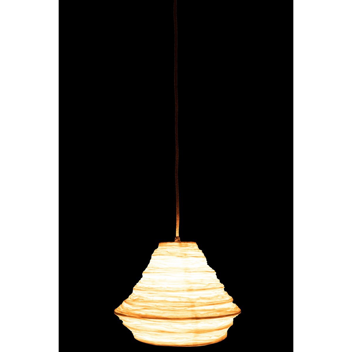 J-Line - Hanglamp 'Nest Raffia' (Rotan, Wit)
