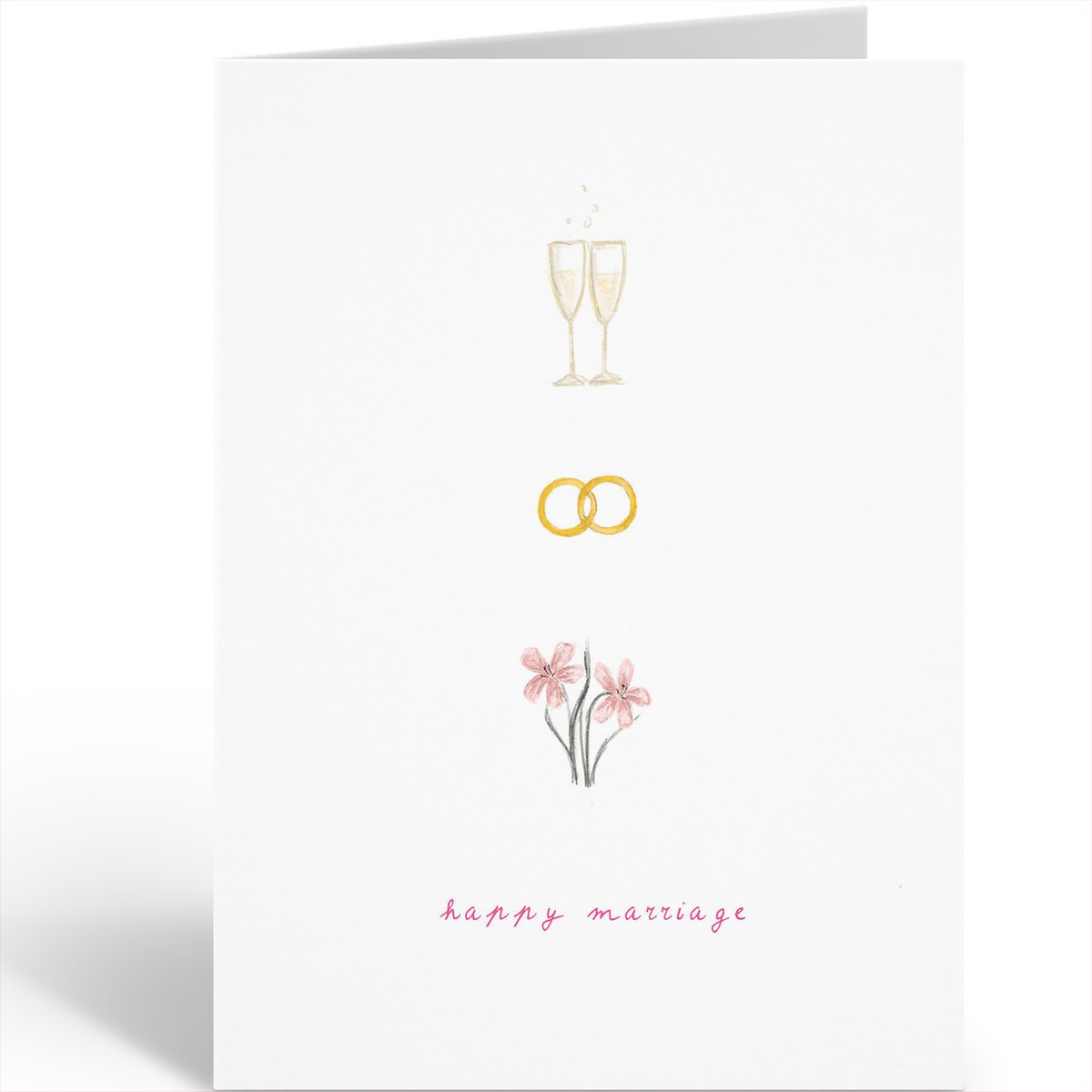 The Card Company - Wenskaart 'Happy Marriage' (A6, Dubbel)