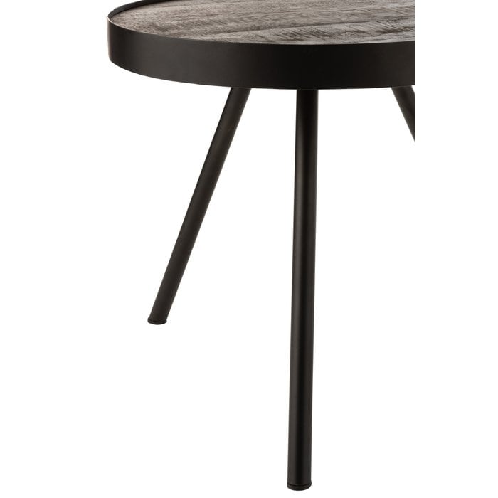 J-Line - Table d'appoint en manguier 'Fien' (Marron foncé/Noir)