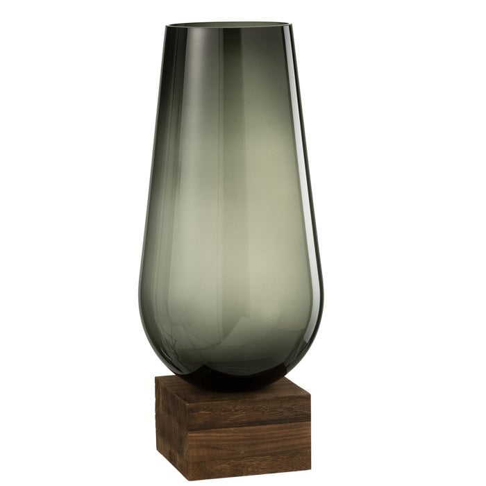 J-Line - Vase sur pied 'Eno' (Large) - Gris Marron Foncé