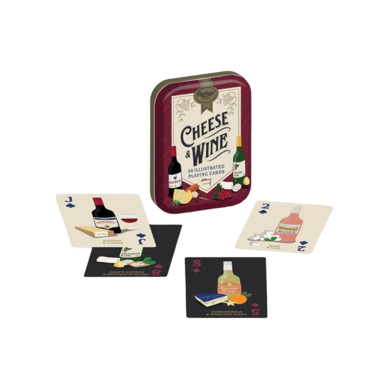 Ridley's Games - Speelkaarten 'Cheese & Wine' (54 geillustreerde kaarten)